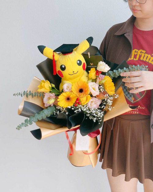 Graduation Pikachu Bouquet